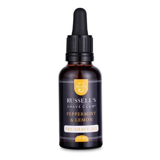 Peppermint & Lemon Pre-Shave Oil, 30ml - Combat Razor Burn and Shaving Irritation
