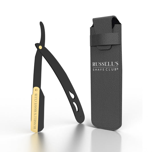 black and gold cut throat razor