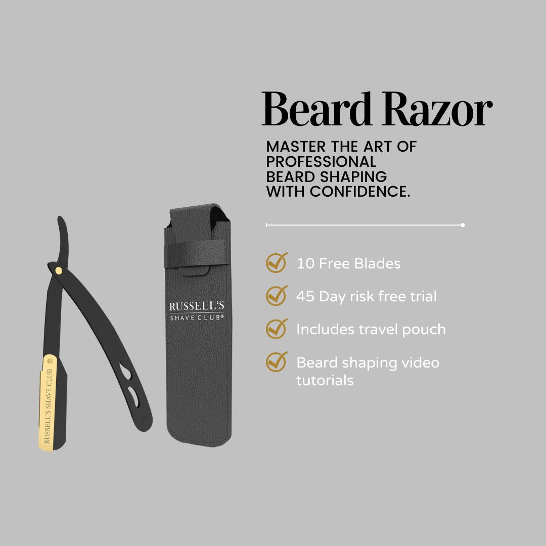 Beard Shape-Up Cut-Throat Razor Black & Gold – russell's shave club