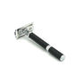Powder Coated Double Edge Safety Razor Complete Shaving Set - Includes 10 Feather Blades