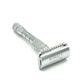 Chrome Safety Razor With Synthetic Shave Brush - Includes 10 Feather Blades